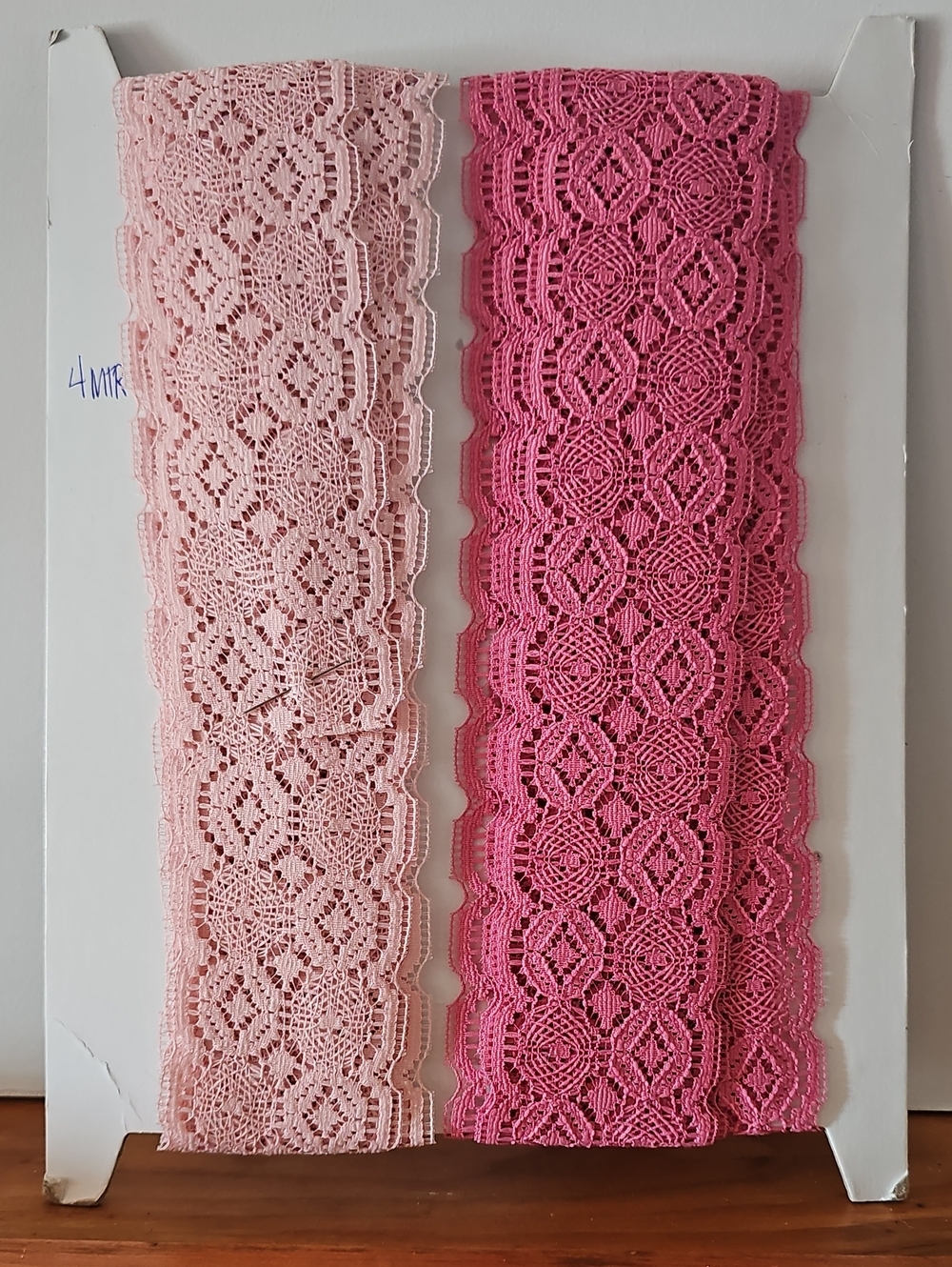 Lace Trim Set — Pink & Light Pink Decorative Ribbon